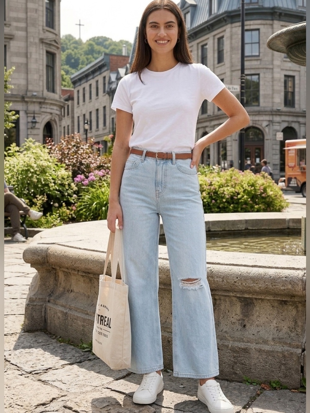 NWT Buffalo David Bitton Iris High Rise Distressed Wide Leg Jeans Light Wash 28